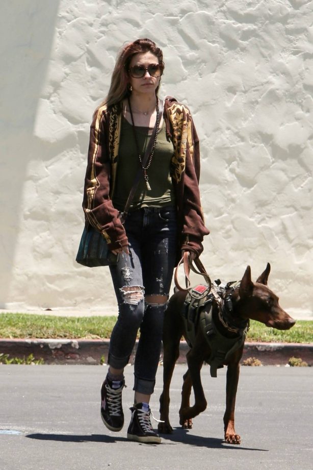 Paris Jackson - Seen with her doberman on Melrose Ave in West Hollywood