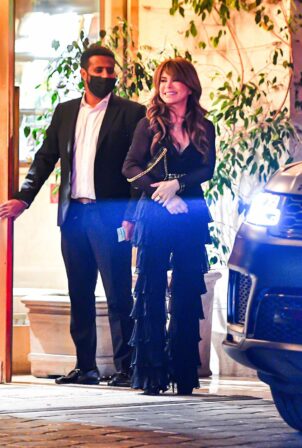 Paula Abdul - With a tall mystery man at the Sunset Tower In Hollywood