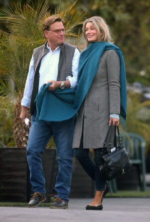 Paulina Porizkova - With Aaron Sorkin meet up for a diner date in Los Angeles