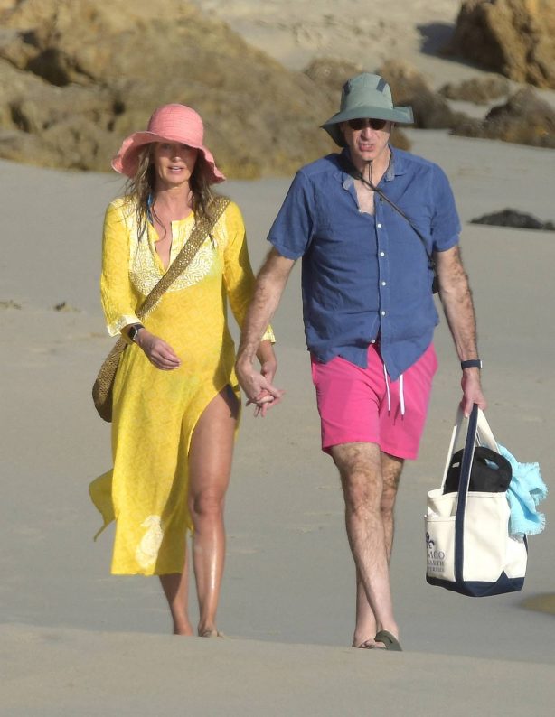 Paulina Porizkova - With boyfriend Jeff Greenstein seen on a Caribbean beach in St Barts