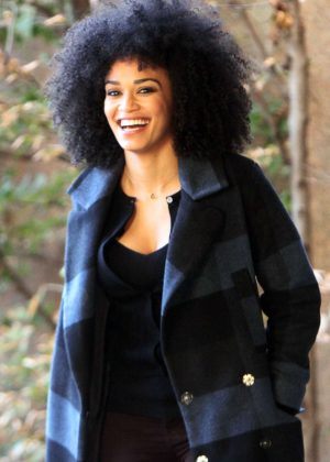 Pearl Thusi on Set of 'Quantico' in New York City