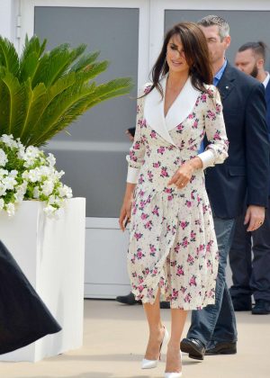 Penelope Cruz in Floral Print Dress out in Cannes