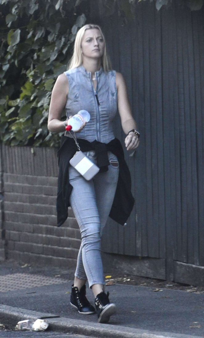 Petra Kvitova in Tight Jeans Out in Wimbledon Village