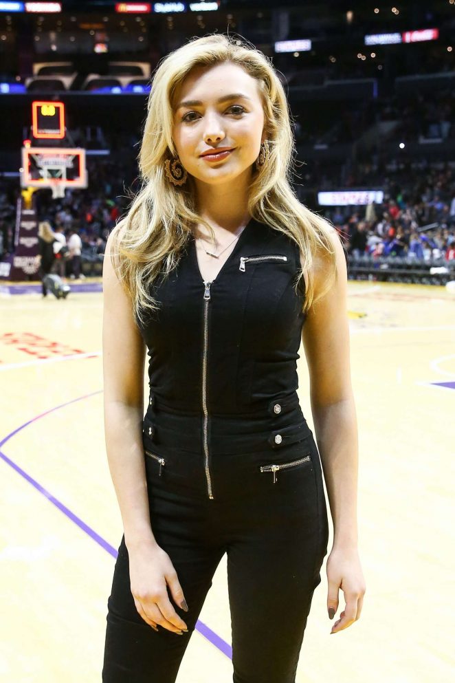Peyton R List at the Harlem Globetrotters game in Los Angeles