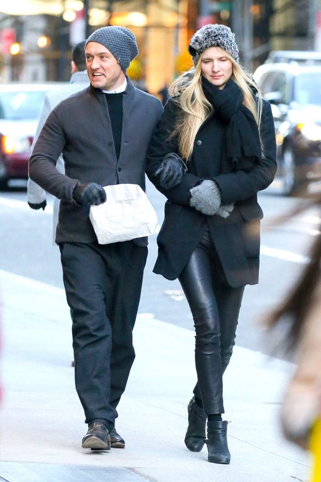 Phillipa Coan and Jude Law out in New York