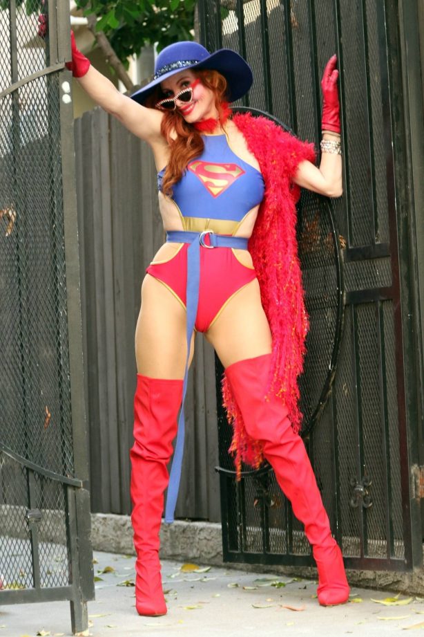 Phoebe Price - Dressed as Super Women while out in Los Angeles
