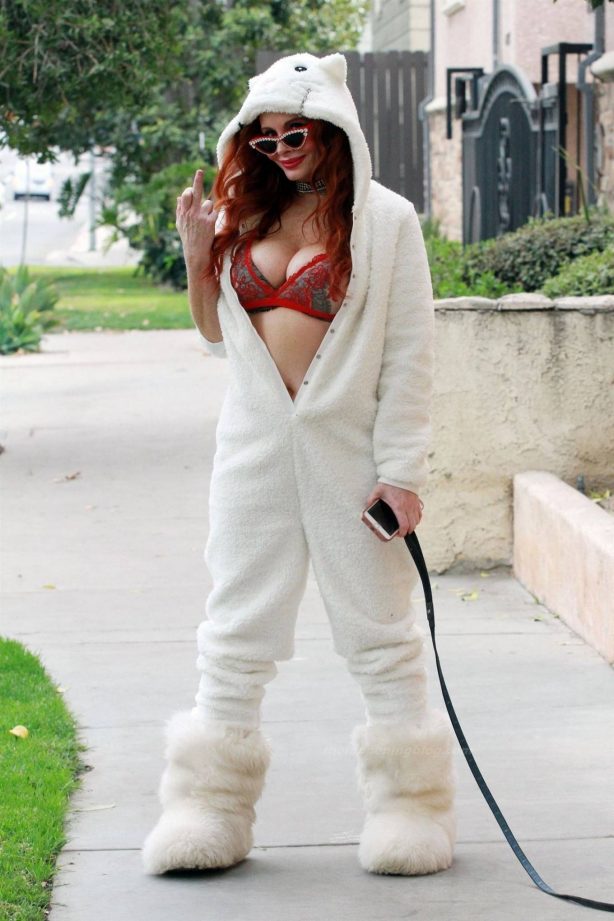 Phoebe Price - In a Cat jumpsuit in Studio City