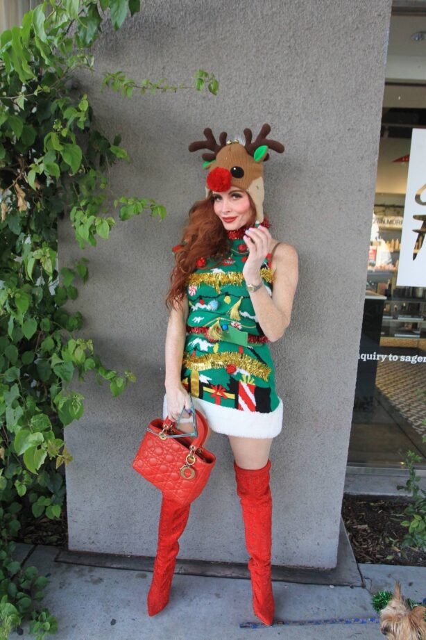 Phoebe Price - In a Christmas outfit in Los Angeles