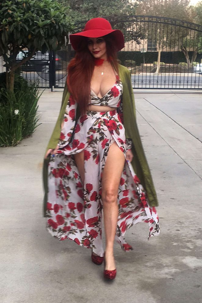 Phoebe Price in Floral Dress out in Los Angeles
