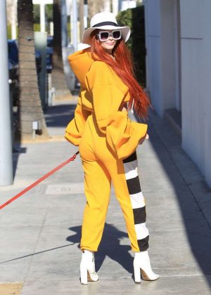 Phoebe Price in Yellow Ensemble - Shopping in Los Angeles