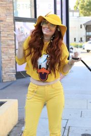 Phoebe Price in Yellow Outfit at Joan's on Third in Los Angeles