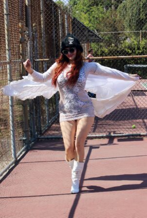 Phoebe Price - seen at the tennis courts in Los Angeles