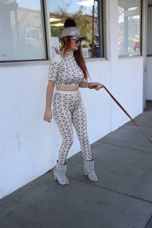 Phoebe Price - With her dog out in Beverly Hills
