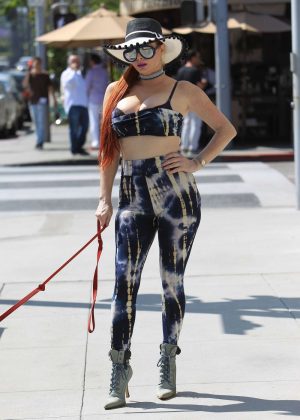 Phoebe Price With Her Dog out in Beverly Hills