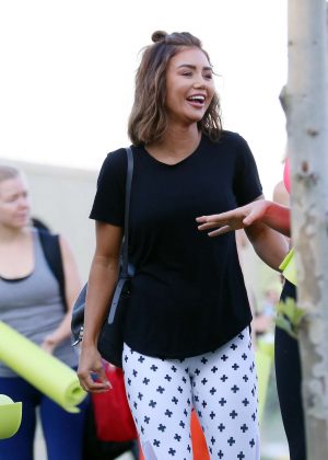 Pia Muehlenbeck in Tights at a Yoga event at Barangaroo in Sydney