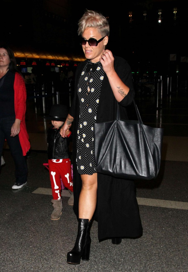Pink - Arrives at LAX Airport in Los Angeles
