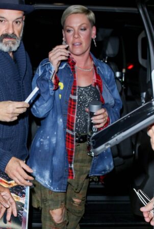 Pink - Arrives for The Foo Fighters 'Hanukkah Sessions' benefit concert in Los Angeles