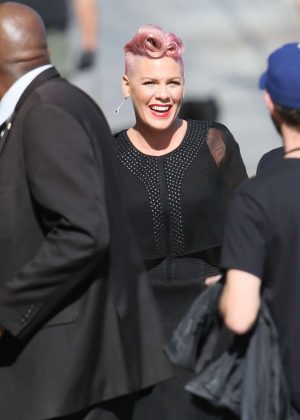 Pink - Arriving at Jimmy Kimmel Live in Los Angeles