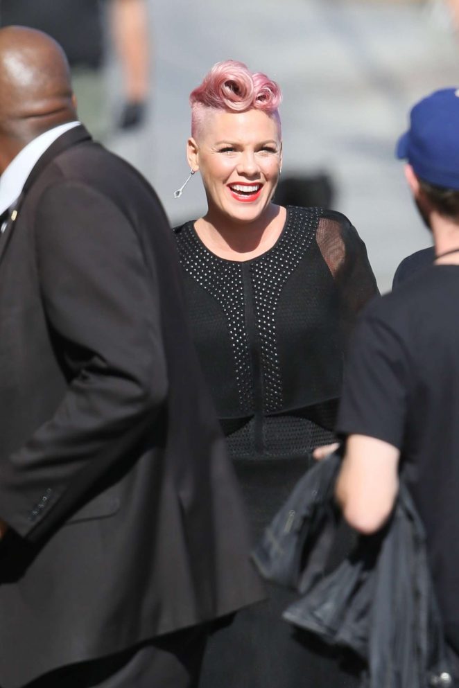 Pink - Arriving at Jimmy Kimmel Live in Los Angeles