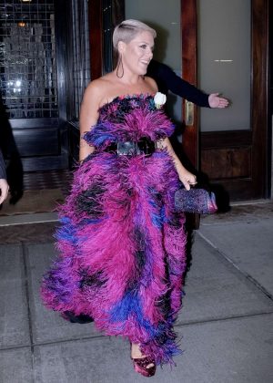 Pink - Leaves Her Hotel in New York City