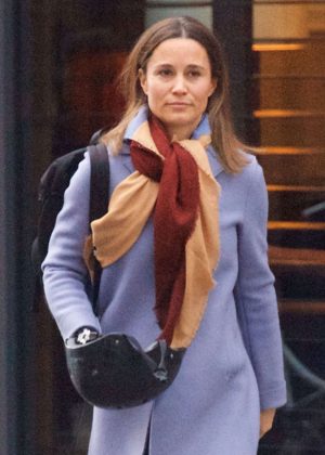 Pippa Middleton in Coat out in London