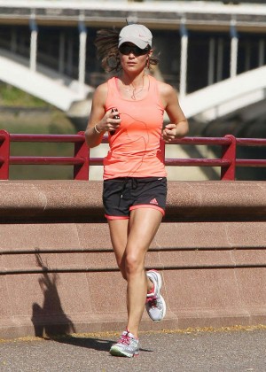 Pippa Middleton in Shorts Jogging In London