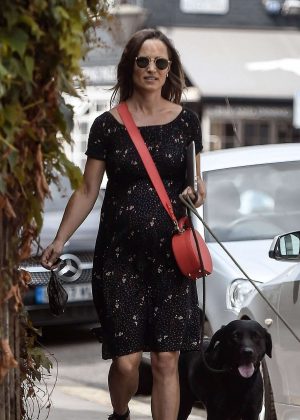 Pippa Middleton - Walking her dogs in Chelsea