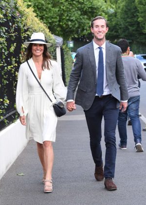 Pippa Middleton with her husband at Wimbledon in London