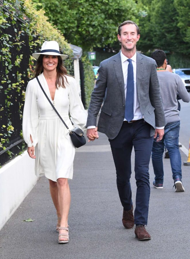 Pippa Middleton with her husband at Wimbledon in London