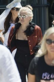 Pixie Lott in a Patterned Mini Jacket - Arrives in Ibiza
