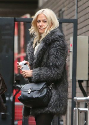 Pixie Lott in Fur Coat at ITV Studios in London