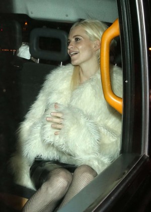 Poppy Delevingne - Arriving at Mick Jagger's Christmas Party in London