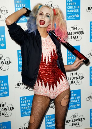 Poppy Delevingne as Harley Quinn at UNICEF Halloween Ball in London