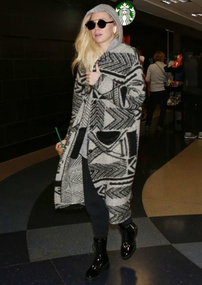 Portia Doubleday at LAX International Airport in Los Angeles