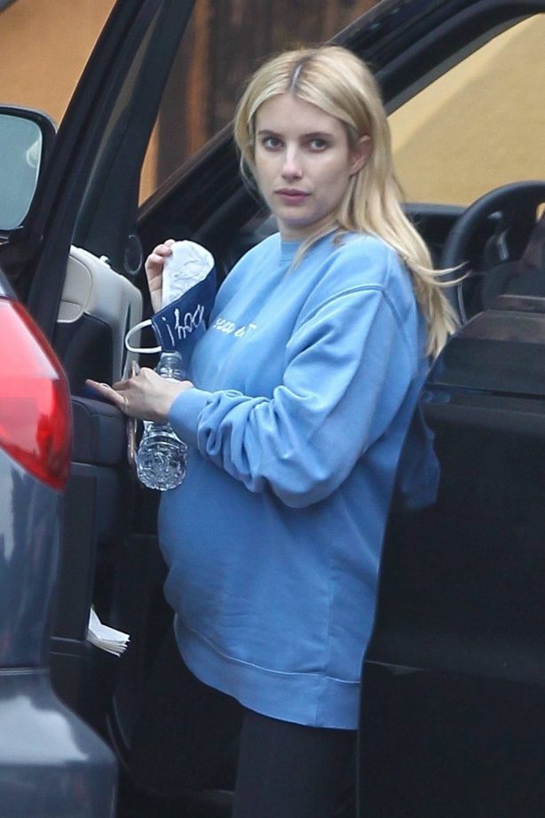 Pregnant Emma Roberts - Seen arriving home in Los Feliz