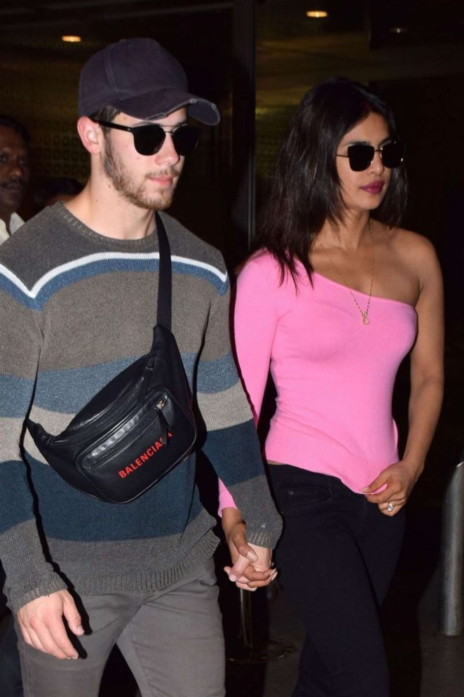 Priyanka Chopra and Nick Jonas - Arrives at Airport in Mumbai