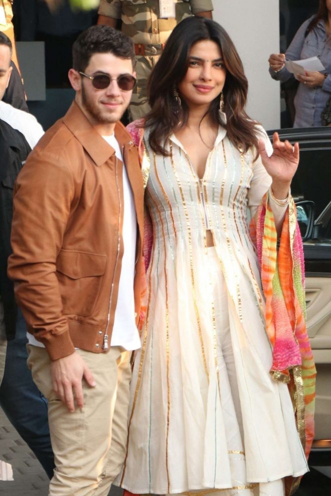 Priyanka Chopra and Nick Jonas - Arriving at the Mumbai Airport