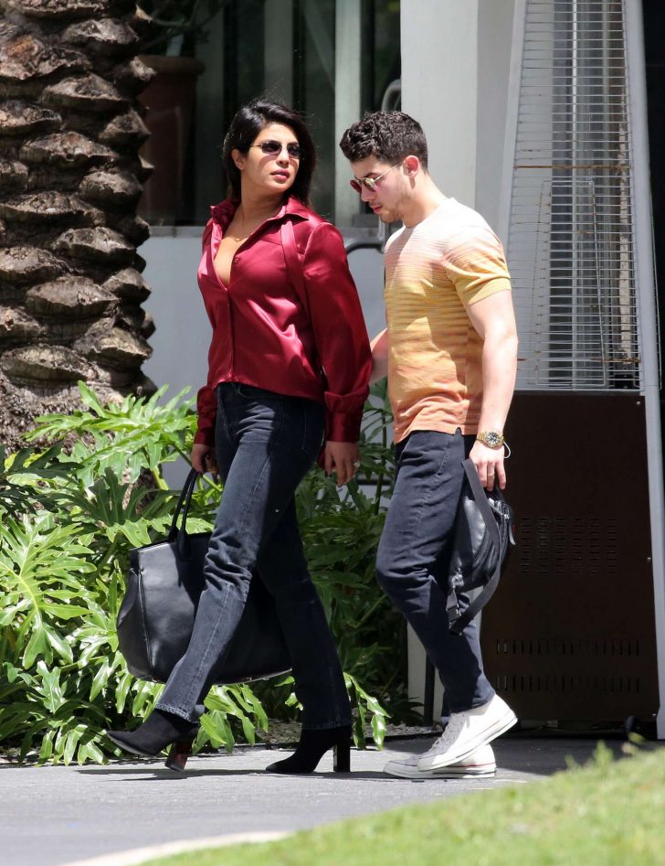 Priyanka Chopra and Nick Jonas - Leaving her hotel in Miami