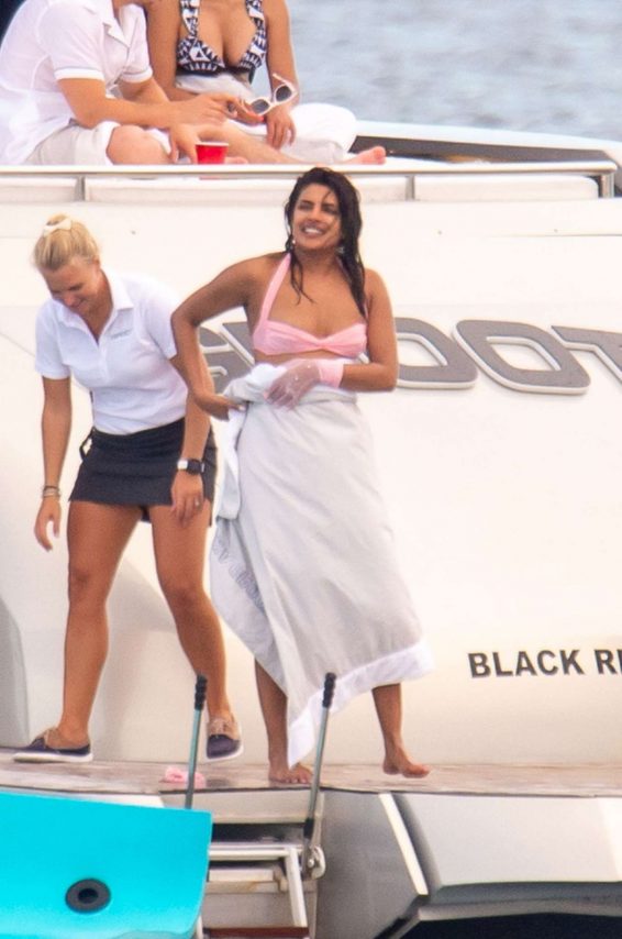 Priyanka Chopra in Bikini on a yacht in Miami