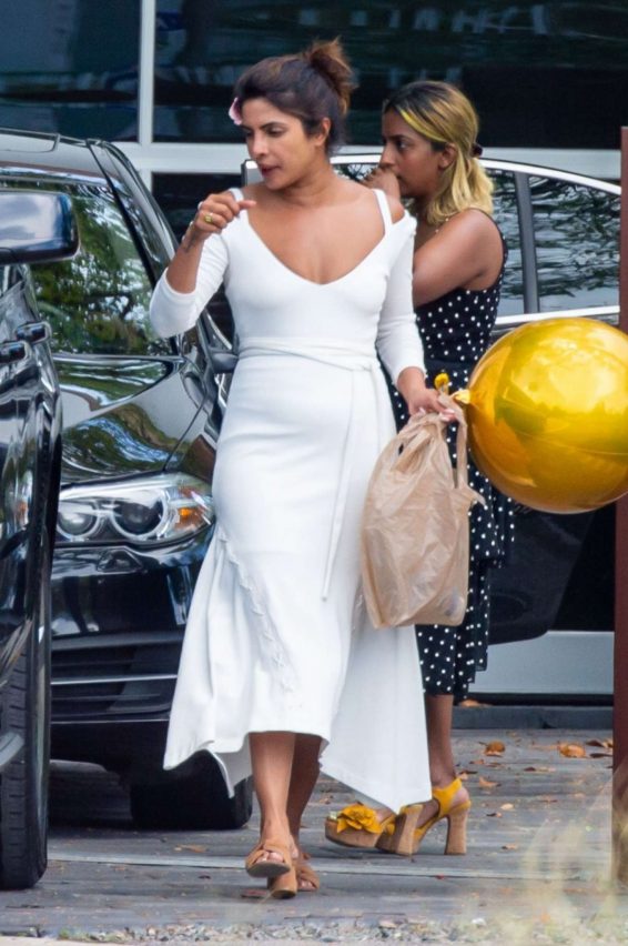 Priyanka Chopra in White Dress - Out in Miami