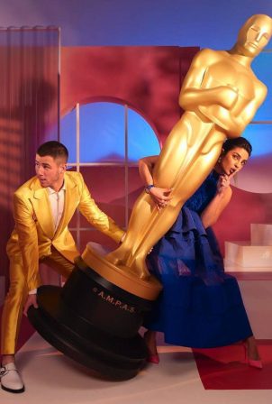 Priyanka Chopra Jonas and Nick Jonas - Academy Awards Nominations Announcement (March 2021)