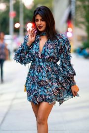Priyanka Chopra - Wearing stylish summer dress while heading out of her apartment in NYC