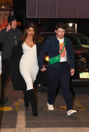 Priyanka Chopra - With Danielle Jonas are seen at Marquis Theater in Times Square