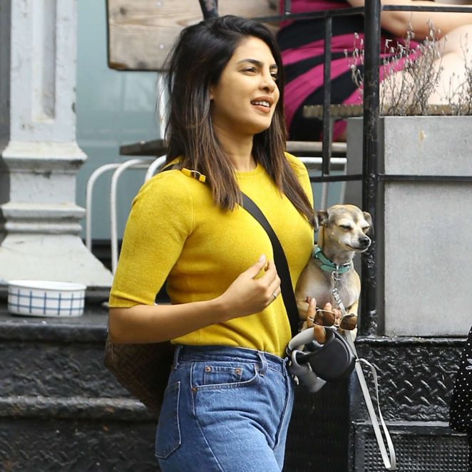 Priyanka Chopra with her dog - Out in New York City