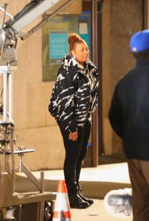 Queen Latifah - Shooting scenes on Madison Ave for new TV show in New York