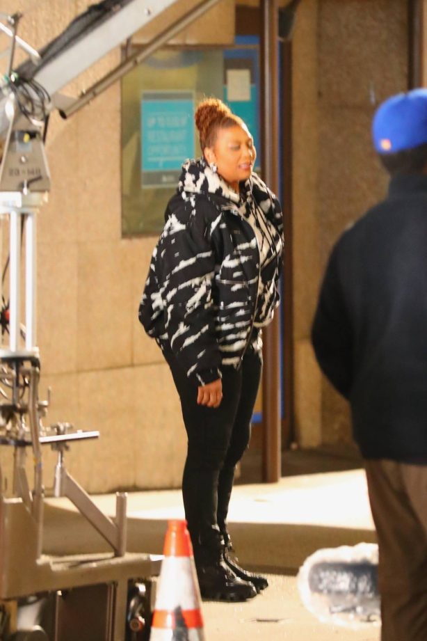 Queen Latifah - Shooting scenes on Madison Ave for new TV show in New York