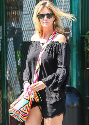 Rachel Hunter in Shorts at Bristol Farms in West Hollywood