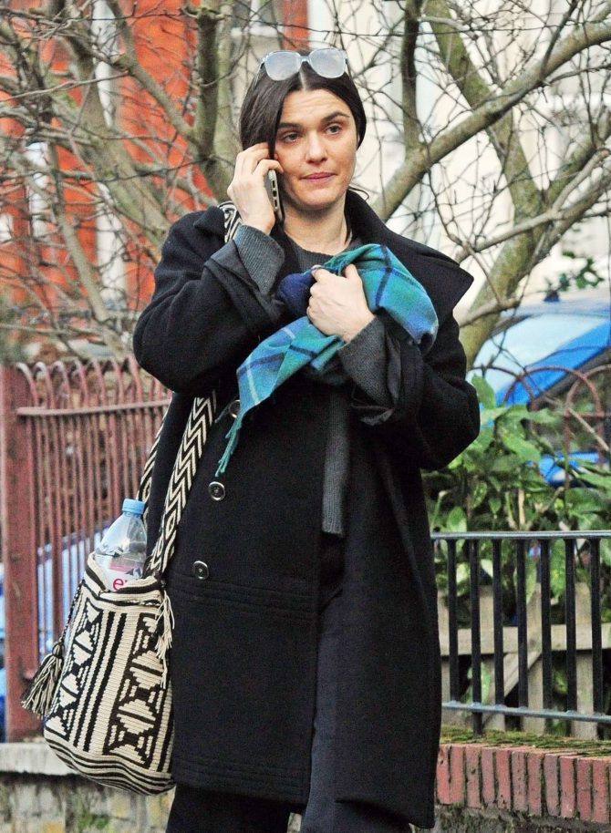 Rachel Weis in Black Coat - Out in London