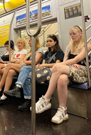 Rachel Zegler- Sports a Lady Gaga T-shirt and rides the Subway in NYC