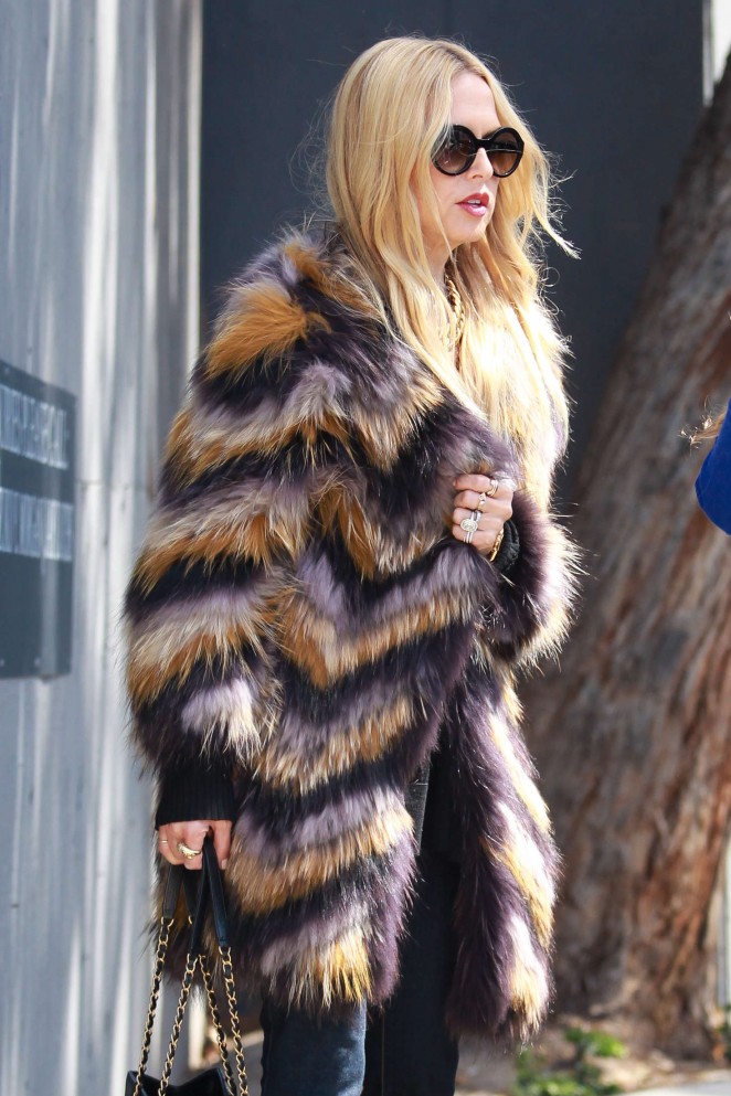 Rachel Zoe in Fur Coat out in Beverly Hills